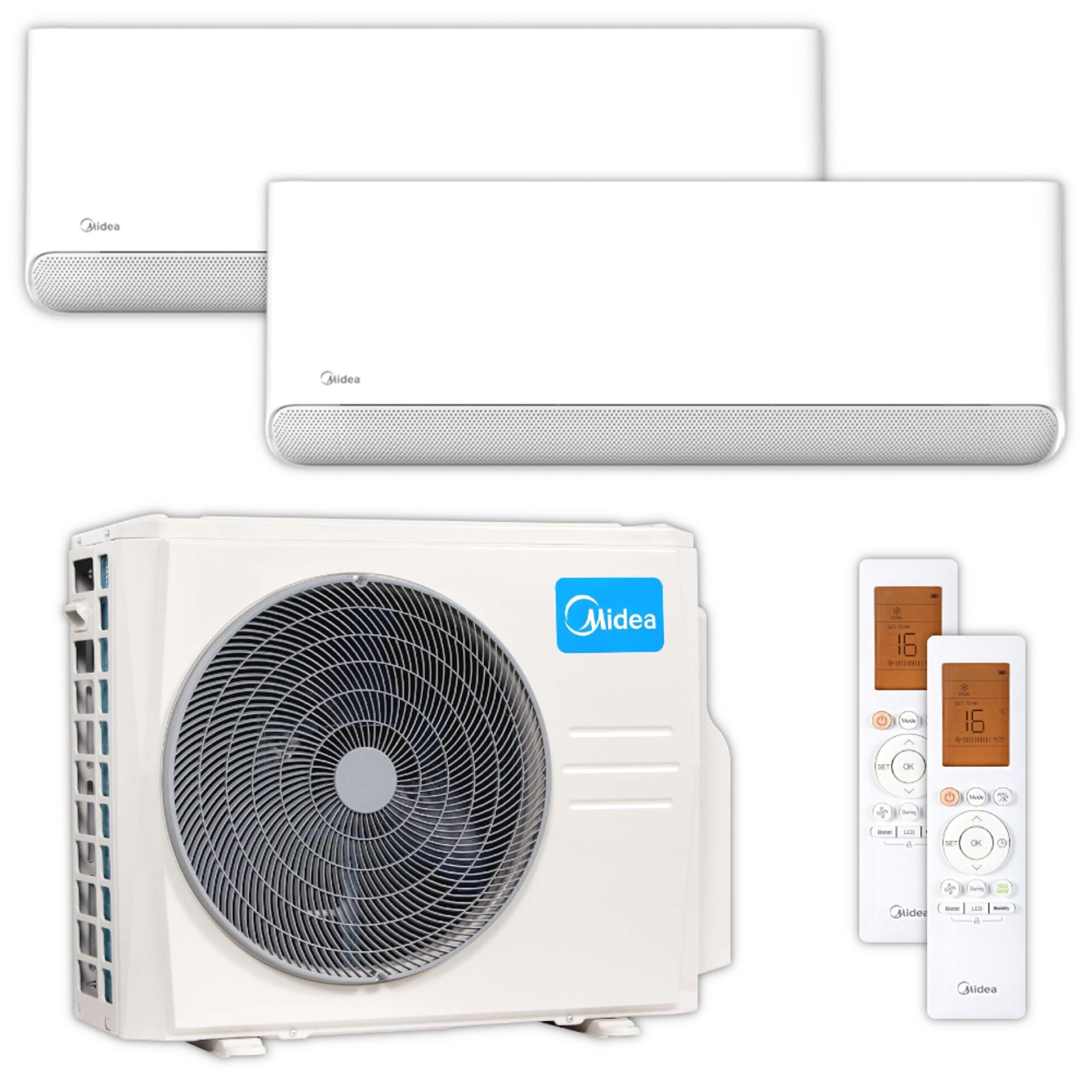 Multi Split Klimaanlage Midea MSCB1BU-09HRFN8-ME + MSCB1BU-12HRFN8-ME + M2O-18HFN8-ME – Image 1