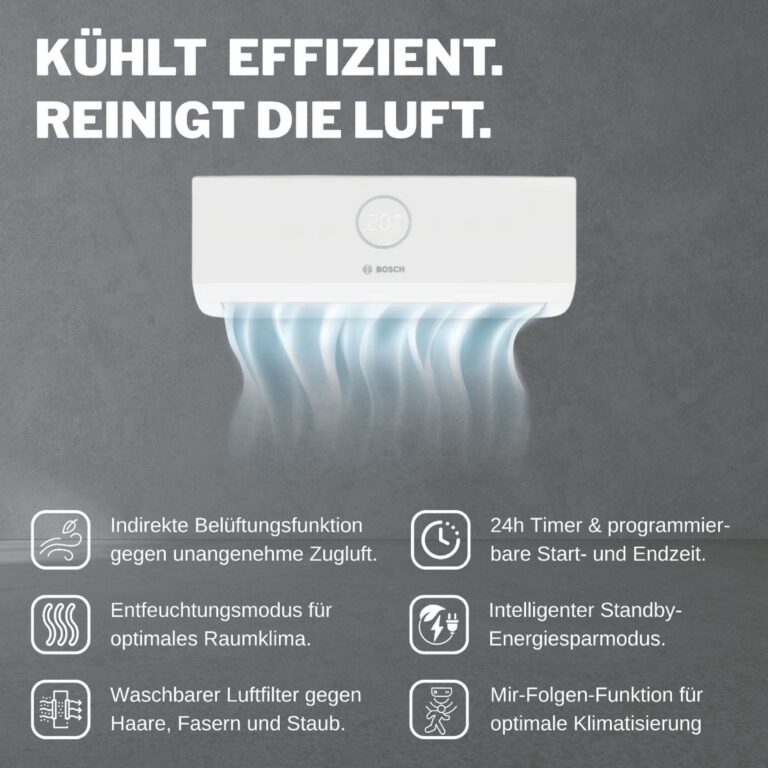Multisplit-Klimaanlage Bosch CL5000M 79/3 E + CL3000iU W 35 E / CL3000iU W 35 E – Effiziente