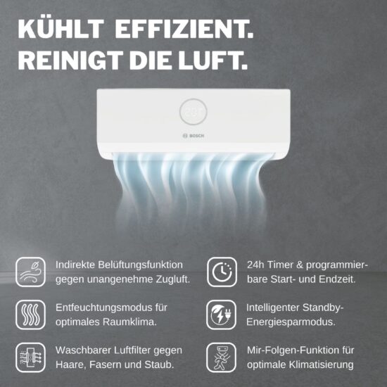 Split-Klimaanlage Bosch CL5000M 79/3 E + CL3000iU W 35 E / CL3000iU W 35 E – Effiziente Multisplit-Klimatisierung – Image 4