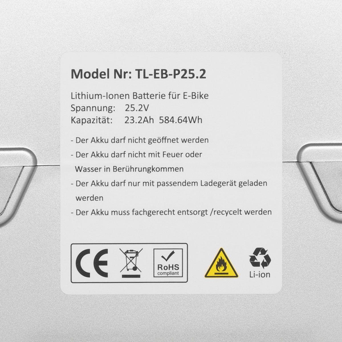 E-Bike Akku 26V 23,2Ah 584,6Wh für Panasonic Mittelmotor – Leistungsstarker Sitzrohrakku – Image 4