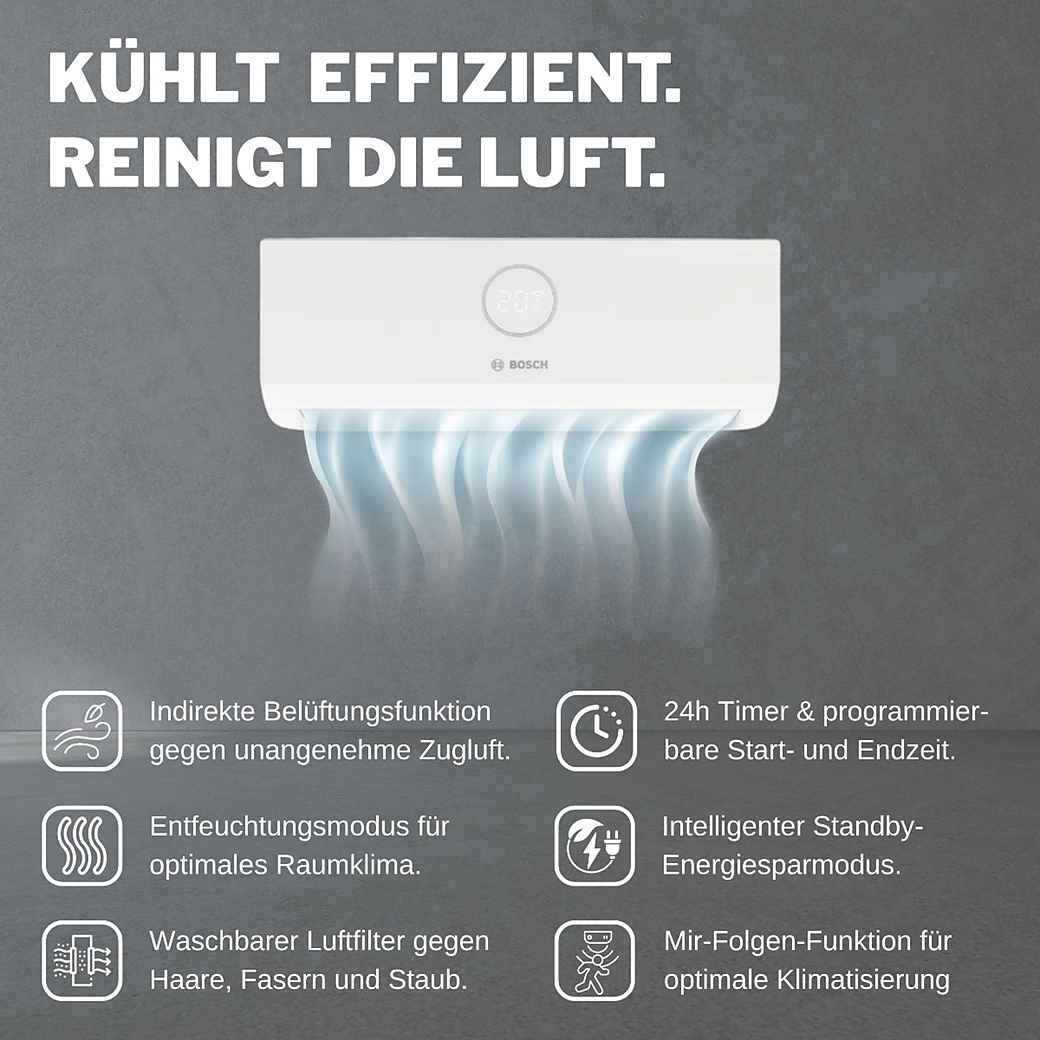 Split-Klimaanlage Bosch CL5000M 79/3 E + CL3000iU W 35 E / CL3000iU W 35 E – Effiziente Multisplit-Klimatisierung – Image 2