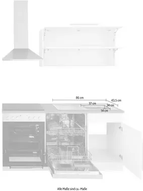 KOCHSTATION Winkelküche KS-Samos, Stellbreite 230x170 cm, wahlweise mit E-Geräten, mit Arbeitsplatte – Image 3
