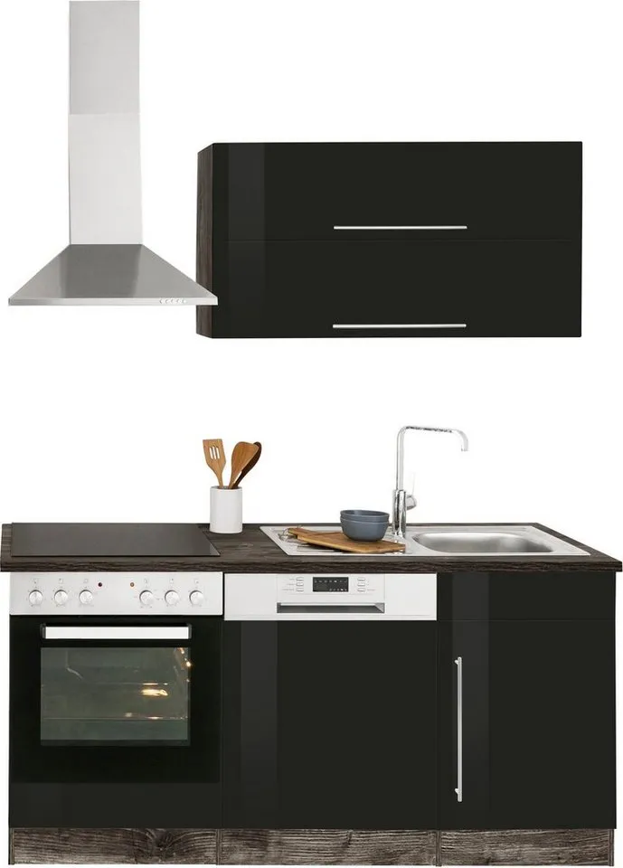 KOCHSTATION Winkelküche KS-Samos, Stellbreite 230x170 cm, wahlweise mit E-Geräten, mit Arbeitsplatte