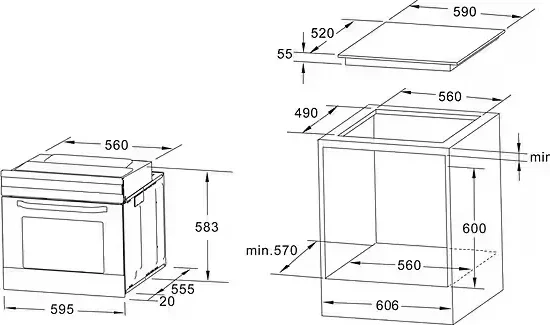 Küchenzeile Cali - Küche mit E-Geräten - Komplett Set, Breite 220cm – Image 5