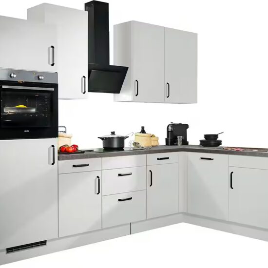 wiho Küchen Winkelküche "Simi", mit verstellbaren Füßen, wahlweise mit E-Geräten, Soft-Close-Funktion in Schubkästen & Auszügen, Stellbreite 285/175 cm – Image 9