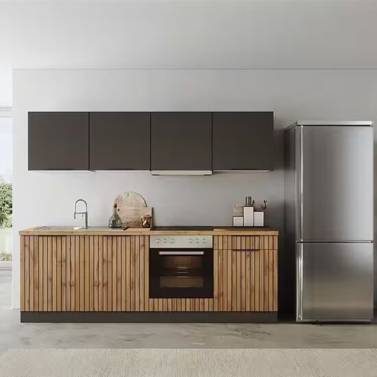 KOCHSTATION Küchenzeile KS-Lagos2, Breite 240 cm, wahlweise mit E-Geräten, mit 38mm starker Arbeitsplatte – Image 6
