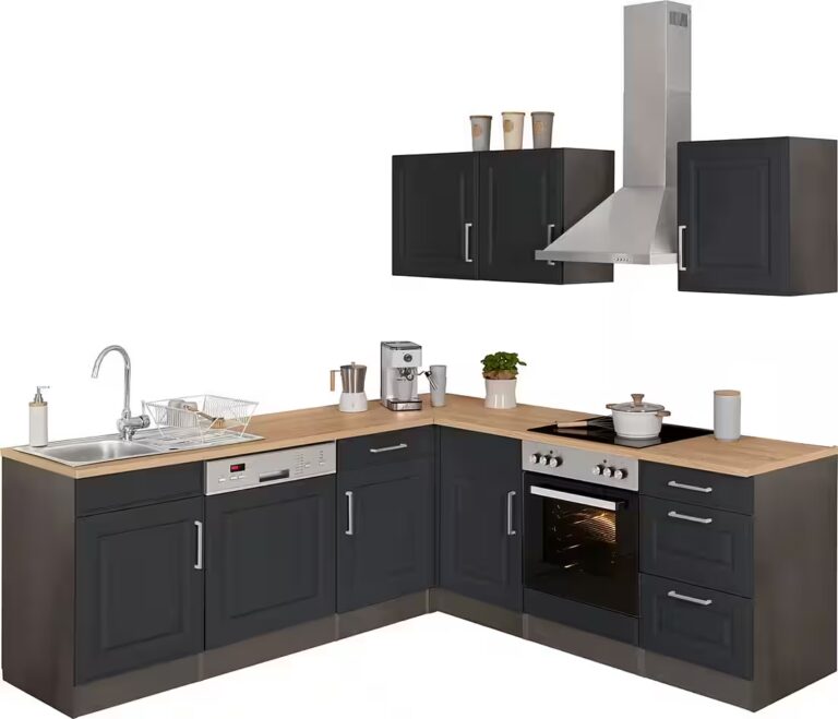 KOCHSTATION Winkelküche KS-Tinnum, mit E-Geräten, Stellbreite 240/270 cm