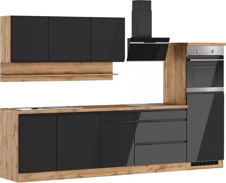 KOCHSTATION Küchenzeile KS-Virginia,neu in verbesserter Ausführung, Breite 300 cm, Soft-Close, wahlweise mit E-Geräten