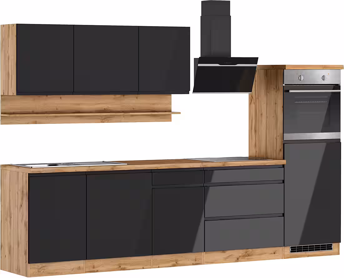 KOCHSTATION Küchenzeile KS-Virginia,neu in verbesserter Ausführung, Breite 300 cm, Soft-Close, wahlweise mit E-Geräten – Image 8
