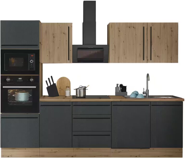 KOCHSTATION Küchenzeile Florida, Breite 280 cm, wahlweise mit E-Geräten,Softclose für Türen/Schubkästen