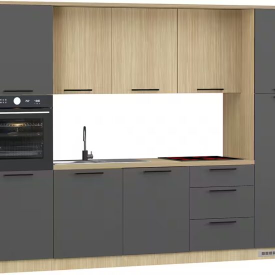 KOCHSTATION Küchenzeile KS-Luna, Einbauküche, Zeilenküche, Küchenblock, Breite 300 cm, wahlweise mit Hanseatic-E-Geräten, APL 35mm stark – Image 4