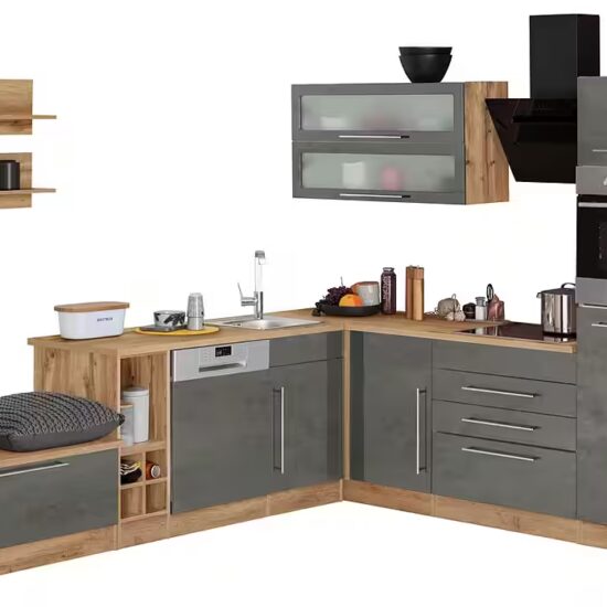 KOCHSTATION Winkelküche KS-Samos, Stellbreite 300x250 cm, wahlweise mit E-Geräten und Induktionskochfeld – Image 10