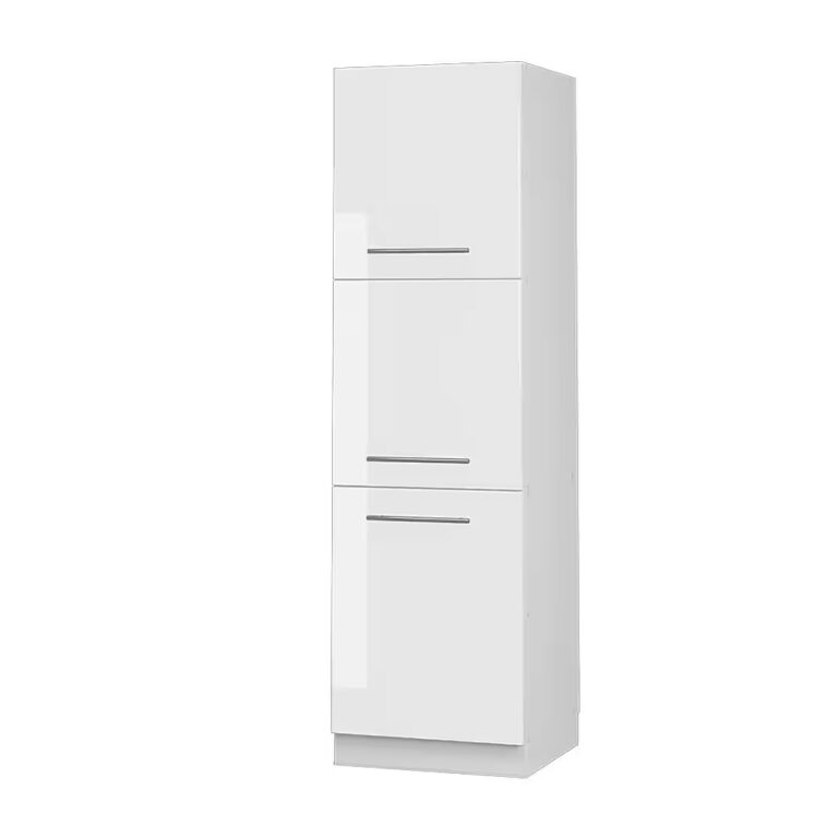 Vicco Herdumbauschrank Fame-Line, Weiß Hochglanz/Weiß, 60 cm mit offenem Regal (1-St)