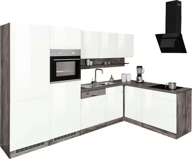 KOCHSTATION Winkelküche KS-Virginia,neu in verbesserter Ausführung, Stellbreite 290/190 cm cm, Soft-Close, wahlweise mit Induktion