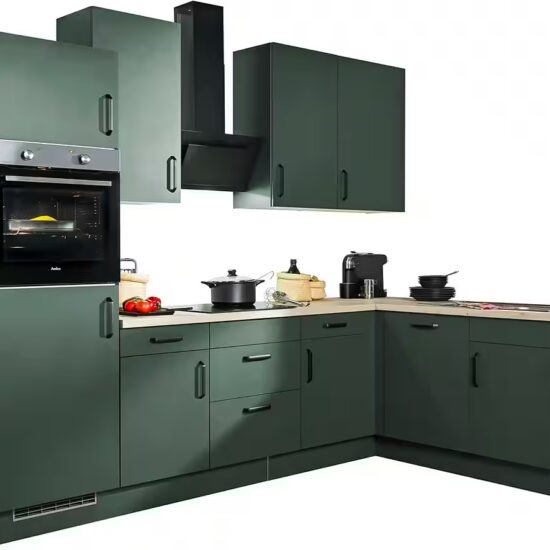 wiho Küchen Winkelküche "Simi", mit verstellbaren Füßen, wahlweise mit E-Geräten, Soft-Close-Funktion in Schubkästen & Auszügen, Stellbreite 285/175 cm – Image 10
