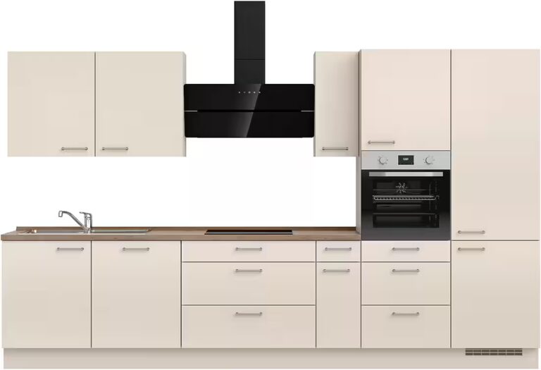 nobilia® Küchenzeile "Laser II", NEU: individuell anpassbar mit gratis Profi-Beratung, vormontiert, 360 cm breit, optional mit verschiedenen E‑Geräte-Sets