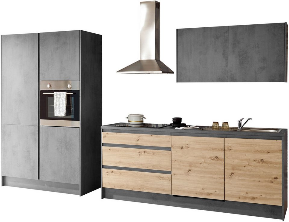 BASIC by Balculina Küchenzeile Isis B/T/H 335x60x210 cm, Breite 273 cm, wahlweise mit E-Geräten und Induktionskochfeld – Image 3