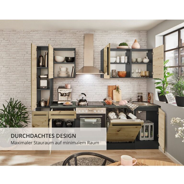 BASIC by Balculina Küchenzeile Jazz, Breite 250 cm, wahlweise mit E-Geräten