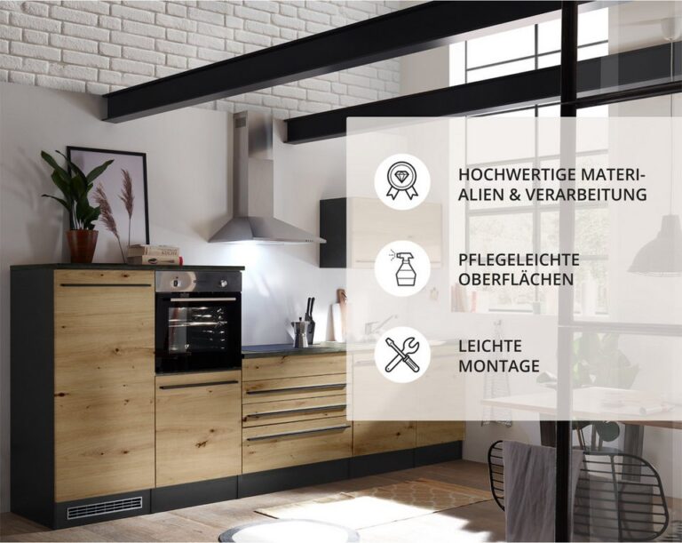 BASIC by Balculina Küchenzeile Jazz, Breite 320 cm, wahlweise mit E-Geräten