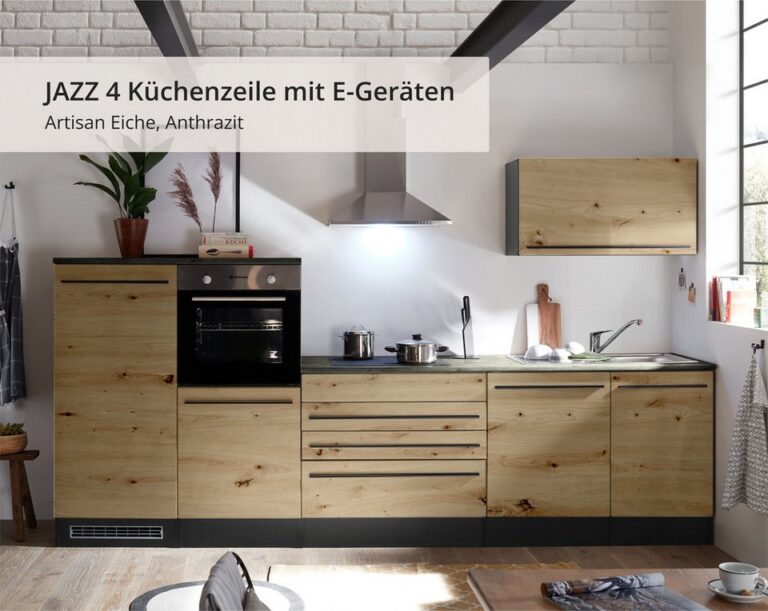BASIC by Balculina Küchenzeile Jazz, Breite 320 cm, wahlweise mit E-Geräten