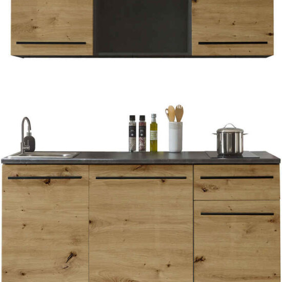 BASIC by Balculina Pantryküche Jazz Singleküche, Breite 160 cm, wahlweise mit E-Geräten und Mikrowelle – Image 1