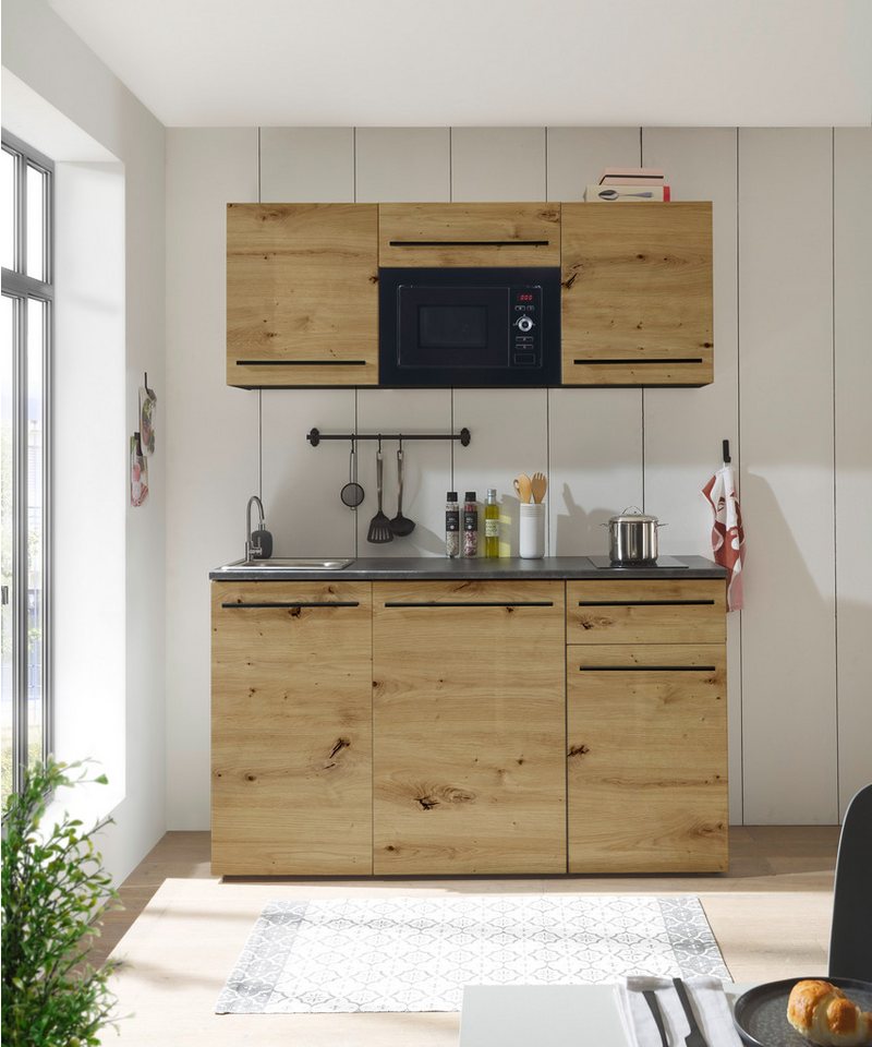 BASIC by Balculina Pantryküche Jazz Singleküche, Breite 160 cm, wahlweise mit E-Geräten und Mikrowelle – Image 2