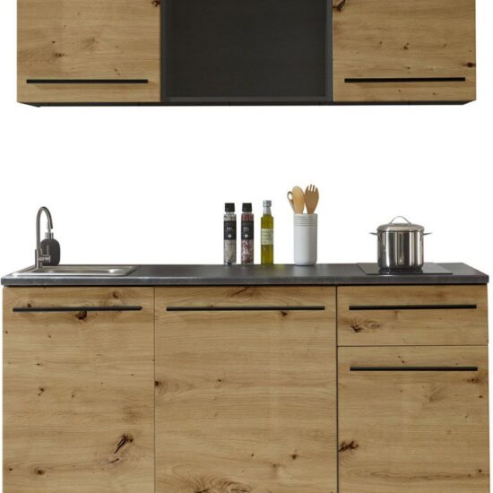 BASIC by Balculina Pantryküche Jazz Singleküche, Breite 160 cm, wahlweise mit E-Geräten und Mikrowelle – Image 3