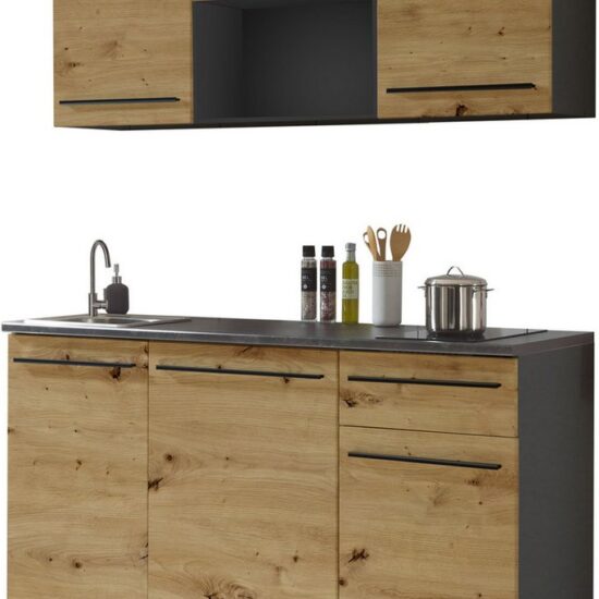 BASIC by Balculina Pantryküche Jazz Singleküche, Breite 160 cm, wahlweise mit E-Geräten und Mikrowelle – Image 4