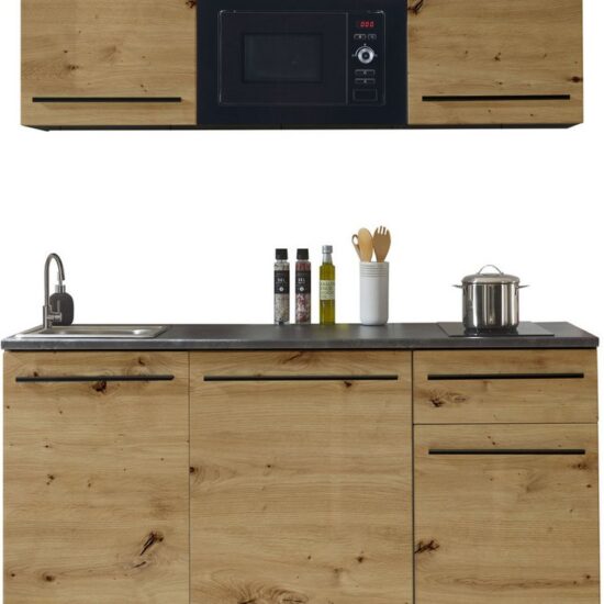 BASIC by Balculina Pantryküche Jazz Singleküche, Breite 160 cm, wahlweise mit E-Geräten und Mikrowelle – Image 5