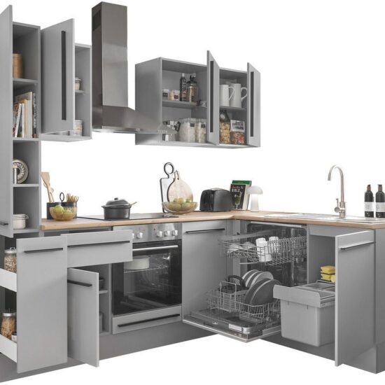 BASIC by Balculina Winkelküche Denver, Küche BxHxT 250/115 x 211 x 60, Breite 250 cm, wahlweise mit E-Geräten und Induktion – Image 3