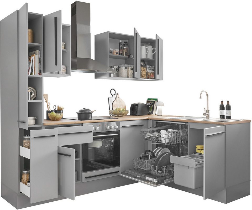 BASIC by Balculina Winkelküche Denver, Küche BxHxT 250/115 x 211 x 60, Breite 250 cm, wahlweise mit E-Geräten und Induktion – Image 3