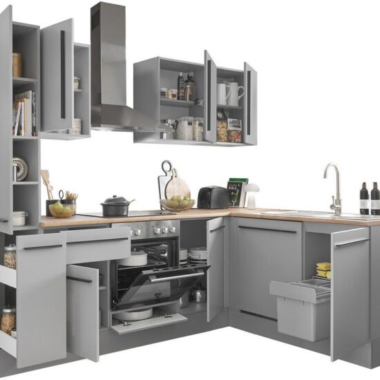 BASIC by Balculina Winkelküche Denver, Küche BxHxT 250/115 x 211 x 60, Breite 250 cm, wahlweise mit E-Geräten und Induktion – Image 4