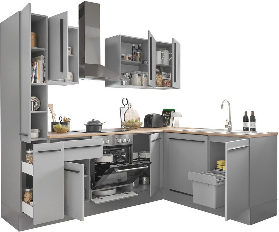 BASIC by Balculina Winkelküche Denver, Küche BxHxT 250/115 x 211 x 60, Breite 250 cm, wahlweise mit E-Geräten und Induktion – Image 4