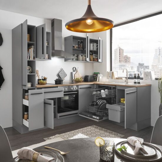 BASIC by Balculina Winkelküche Denver, Küche BxHxT 250/115 x 211 x 60, Breite 250 cm, wahlweise mit E-Geräten und Induktion – Image 8