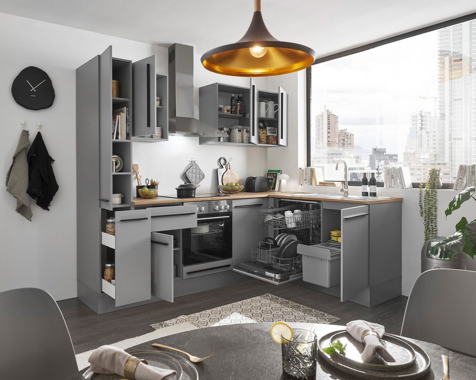 BASIC by Balculina Winkelküche Denver, Küche BxHxT 250/115 x 211 x 60, Breite 250 cm, wahlweise mit E-Geräten und Induktion – Image 8