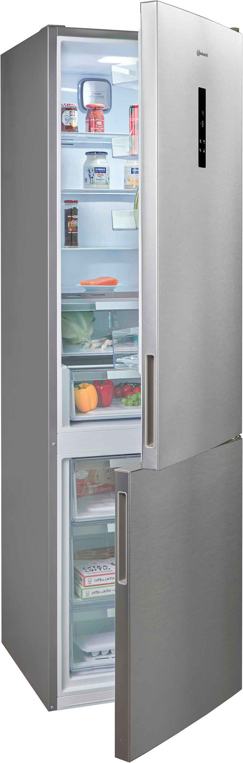 BAUKNECHT Kühl-/Gefrierkombination KGN Eco 201 C, 203,5 cm hoch, 59,5 cm breit, Kein Abtauen und ideales Frischeklima dank Dual Cool Total NoFrost – Image 1