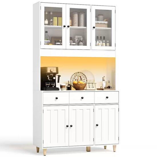 Bealife Sideboard Küchenschrank mit Arbeitsplatte und 3 Schubladen – Image 2