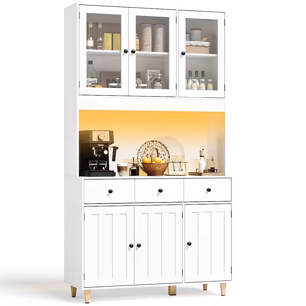 Bealife Sideboard Küchenschrank mit Arbeitsplatte und 3 Schubladen – Image 2