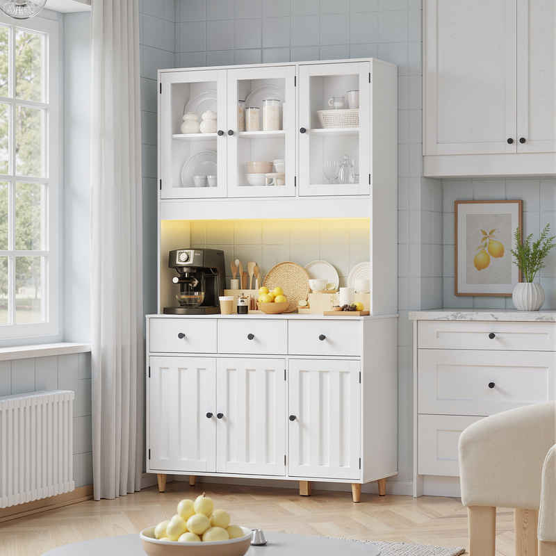 Bealife Sideboard Küchenschrank mit Arbeitsplatte und 3 Schubladen – Image 1