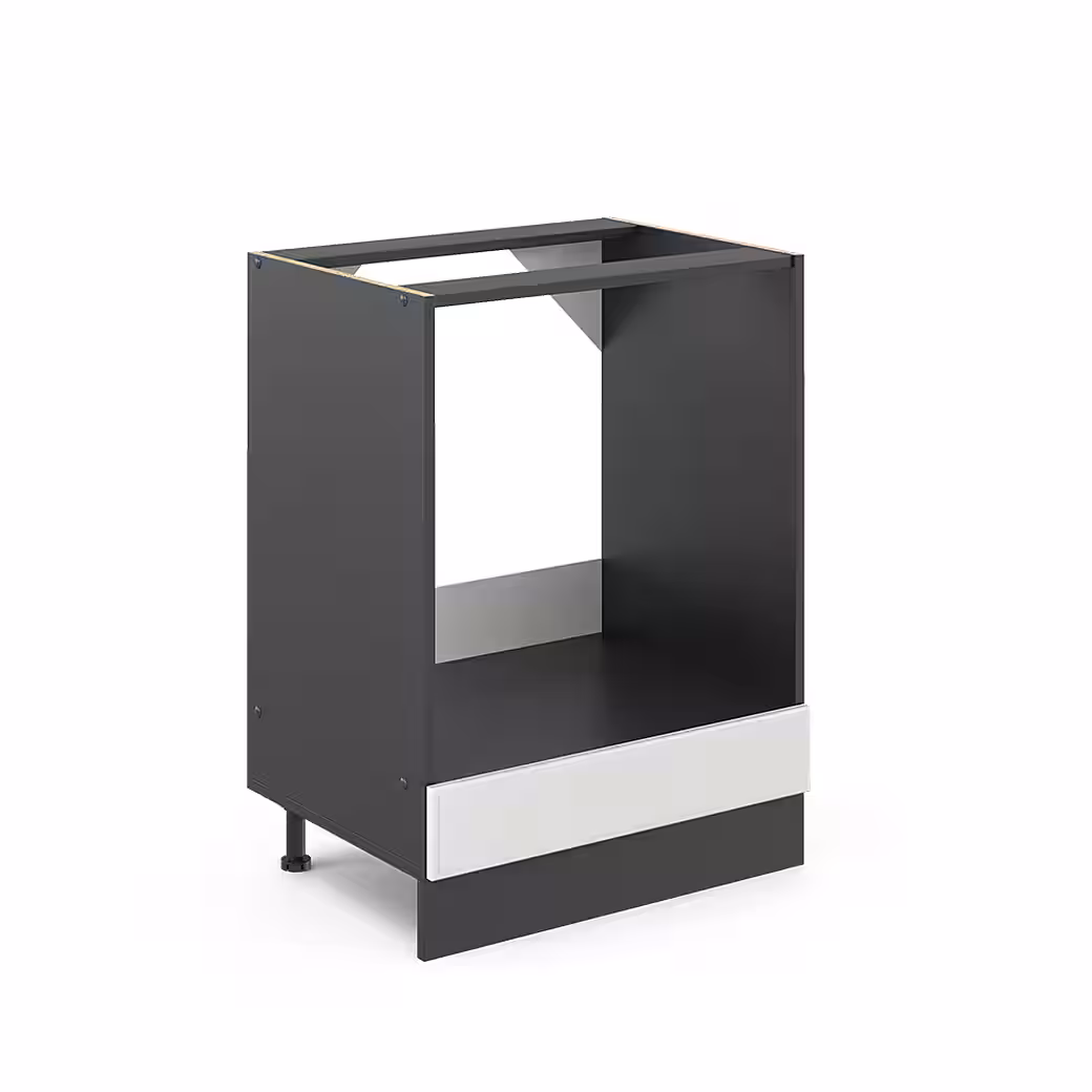 Vicco Herdumbauschrank R-Line, Schwarz Hochglanz/Anthrazit, 60 cm ohne Arbeitsplatte (1-St) – Image 5