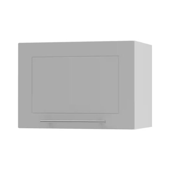 Feldmann-Wohnen Klapphängeschrank Kvantum (W4B/50, 1 Klappe mit Gasdruckdämpfer, innen 1 Fach, 1-St., moderne Matt-Optik, dekorative Fräsungen, B/T/H 50x32,5x36cm) Grau / Weiß Matt – Image 4