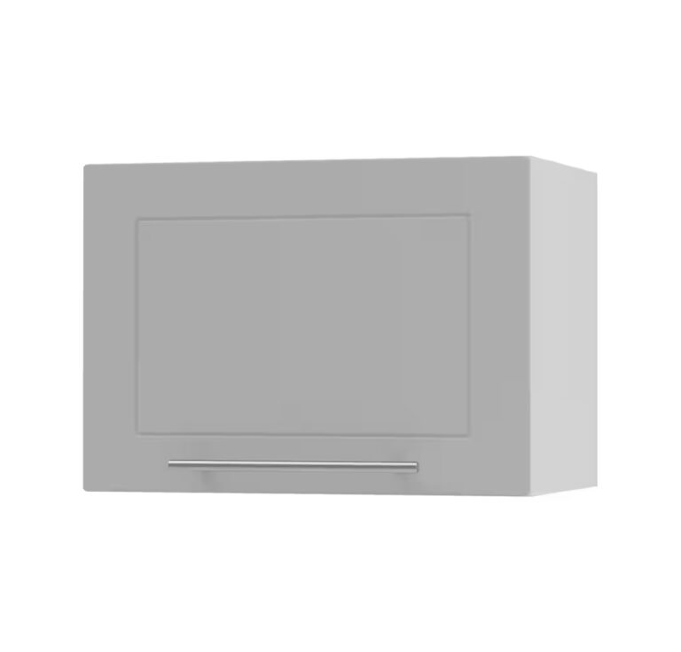 Feldmann-Wohnen Klapphängeschrank Kvantum (W4B/50, 1 Klappe mit Gasdruckdämpfer, innen 1 Fach, 1-St., moderne Matt-Optik, dekorative Fräsungen, B/T/H 50x32,5x36cm) Grau / Weiß Matt