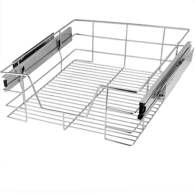 Casaria Schubkasten, 50 cm Verchromt 25kg Belastbar Korbauszug Vollauszug Montagematerial – Image 1