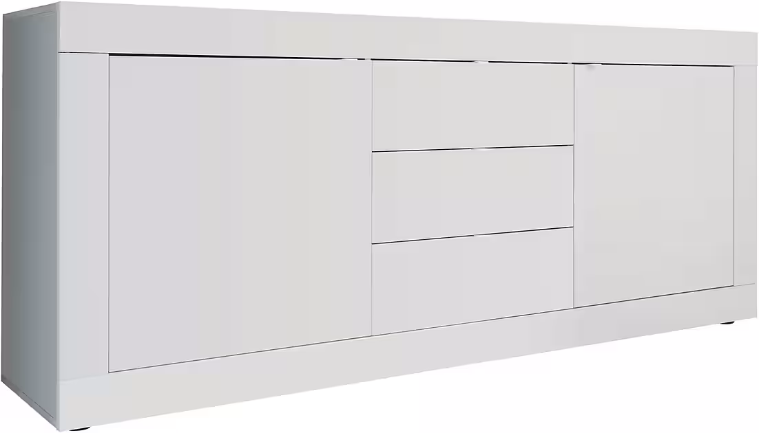 Home affaire Sideboard Basic Breite 210 cm, Kommode 2 Türen, 3 Schubkästen, Anrichte, Metallgriff, moderne Rahmenoptik, viel Stauraum, Farbauswahl – Image 4