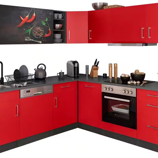 KOCHSTATION Küchenzeile KS-Paris – Küchen mit einzigartigen Fotomotiven auf den Fronten, Stellbreite 220/220 cm, wahlweise mit E-Geräten, mit Motivdruck – Image 2