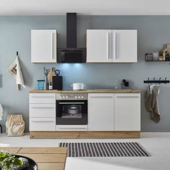 KOCHSTATION Küchenzeile KS-Florida mit 38mm starker Arbeitsplatte, Breite 210 cm, wahlweise mit E-Geräten, Soft-Close-Funktion – Image 3