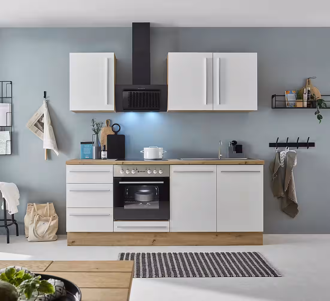 KOCHSTATION Küchenzeile KS-Florida mit 38mm starker Arbeitsplatte, Breite 210 cm, wahlweise mit E-Geräten, Soft-Close-Funktion – Image 3
