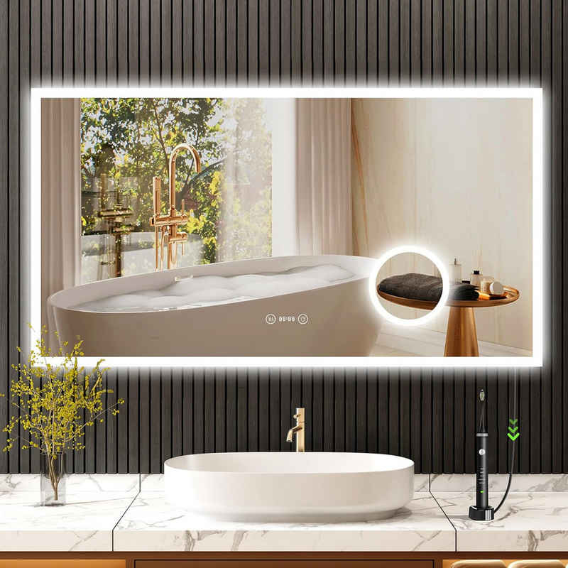Dripex Badspiegel LED Badezimmerspiegel Spiegel Wandspiegel 3 Lichtfarbe 60x100cm – Image 1