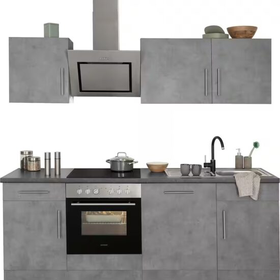 wiho Küchen Küchenzeile Cali - Küche mit E-Geräten - Komplett Set, Breite 220cm, Küche mit Hanseatic E-Geräten – Image 2