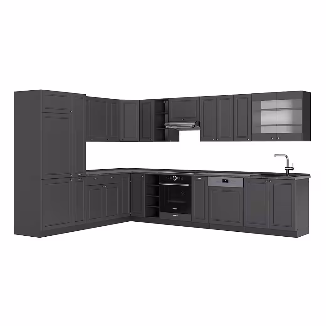 Vicco Winkelküche Fame-Line, Weiß Hochglanz/Anthrazit, 347 x 257 cm, AP Anthrazit – Image 5
